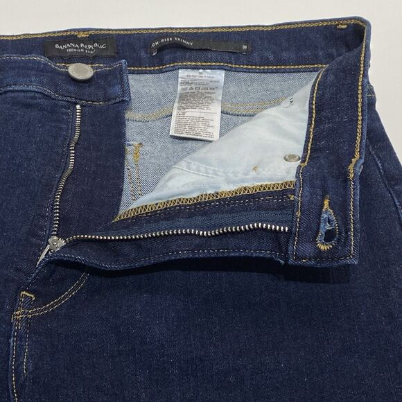 Banana Republic Premium Denim High Rise Skinny Ankle Jeans 30x27.5 Dark Wash - Picture 4 of 7